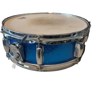 Vintage MIJ Blue Sparkle Snare Drum Made in Japan Remo Heads 14in x 5in